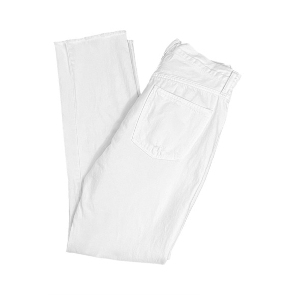 AGOLDE Criss Cross High Rise Straight Leg White Jeans Half Back Waistband Sz 28 - Picture 7 of 14